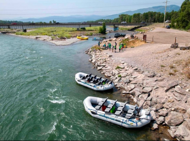aerial view of snake river scenic float tours