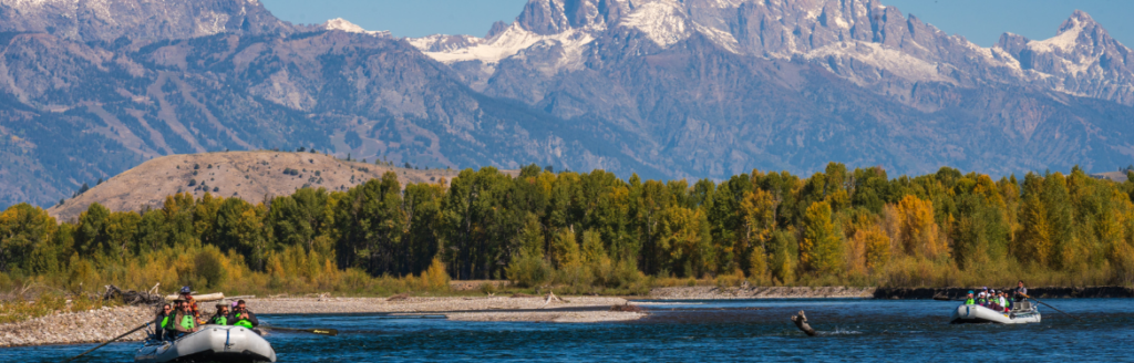 floating on the snake river outside of jackson