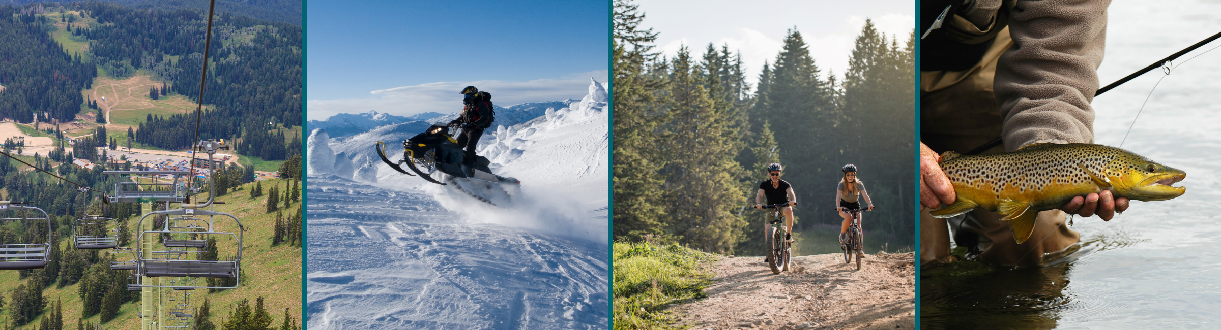 collage of activities on the west side of the tetons